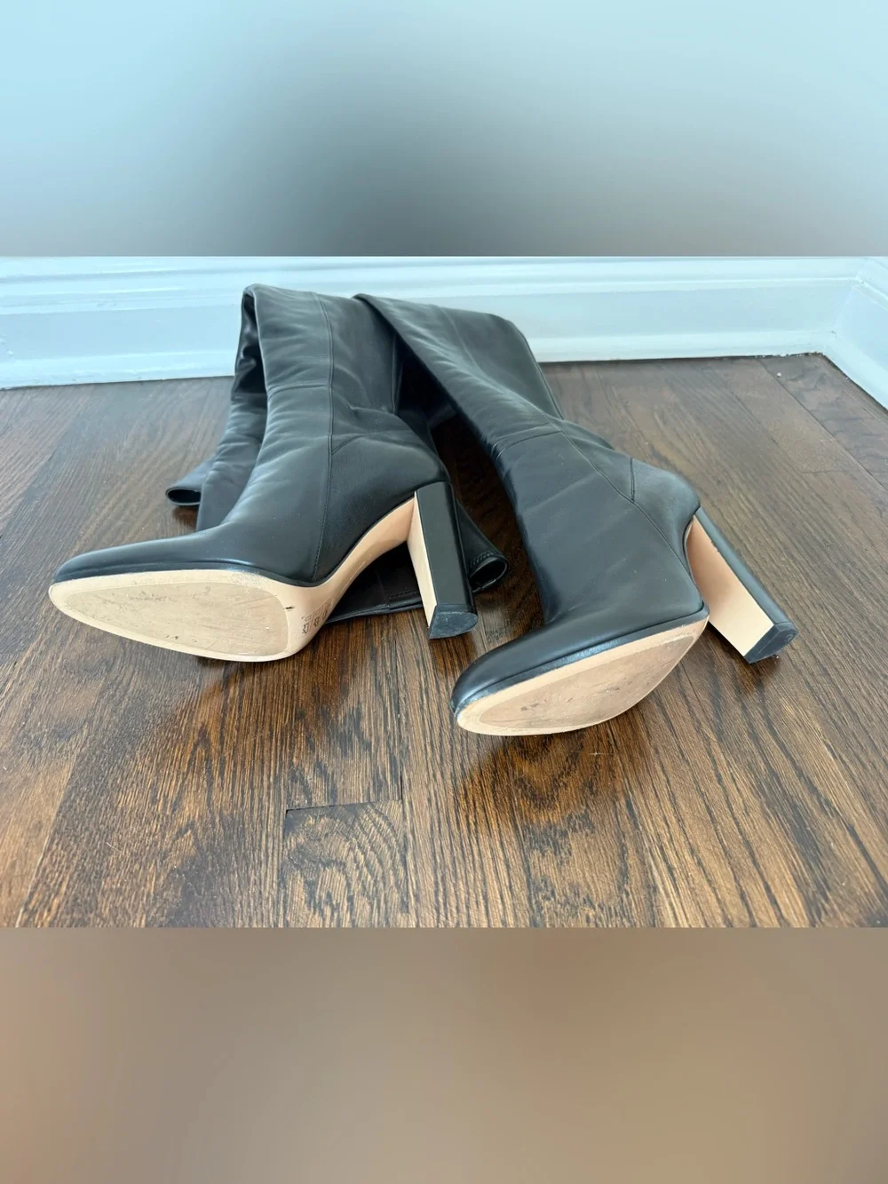 Gianvito Rossi Leather Black Over-the-Knee Block Heel Boots size 40 (10 US)